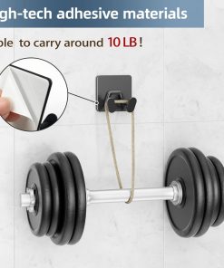 Alternative view of Adhesive Shower Hooks for Inside - Extra Sticky Stainless. Razor Holder Shower Accessories. Wall Mounted Self-Adhesive Double Hooks for Razor. Loofah. Towel. Shaver. Coat. Key. Matt Black. 4-Pack